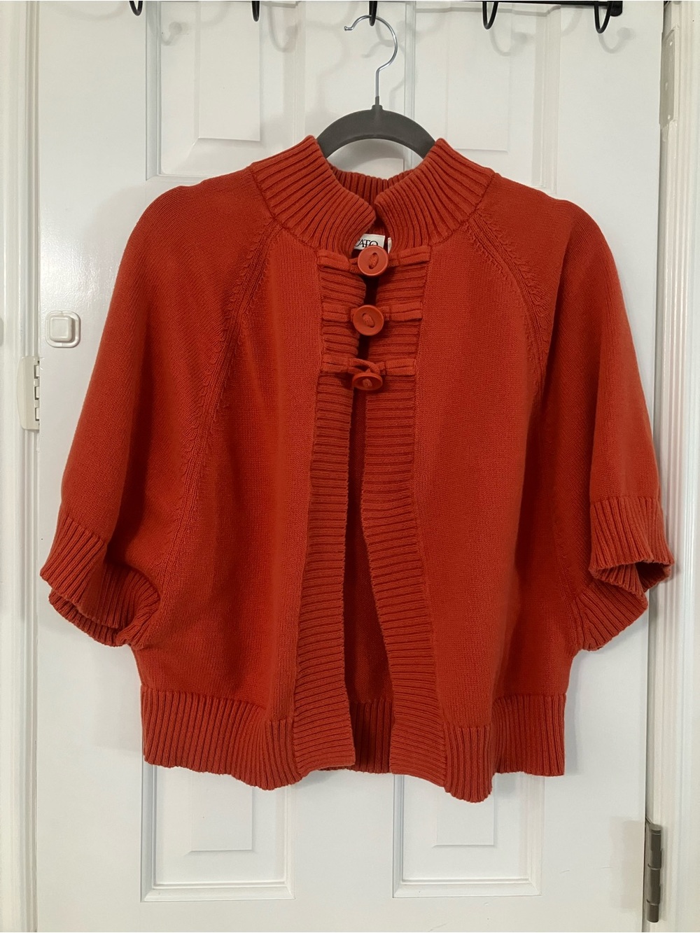 Cato Rust-Orange Short Sleeve Button Cardigan